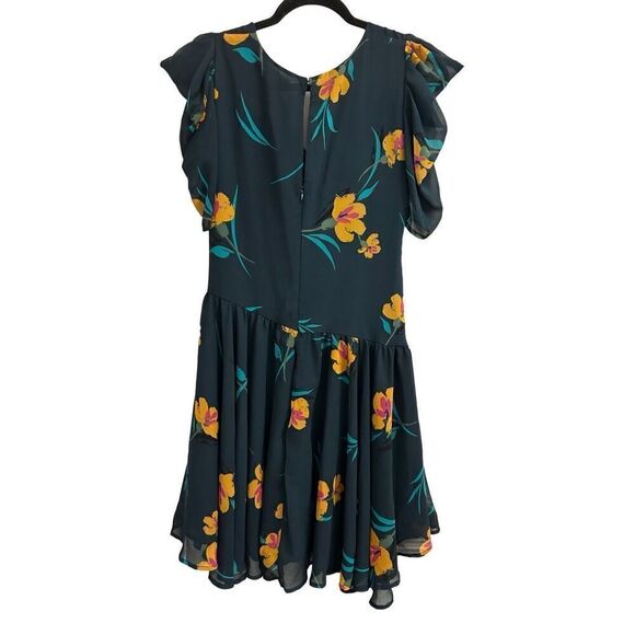 NWT ASTR the Label dark green floral dress asymmetrical size M - Picture 5 of 12